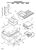 SHELF PARTS Diagram and Parts List for GT1SHWXPS02  Whirlpool Refrigerator