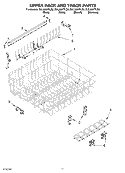 UPPER RACK AND TRACK Diagram and Parts List for DUL300XLTQ0  Whirlpool Dishwasher