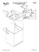 TOP AND CABINET Diagram and Parts List for 4LBR8255DQ0  Whirlpool Washer