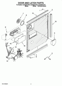 DOOR AND LATCH PARTS Diagram and Parts List for GU3200XTVB0  Whirlpool Dishwasher