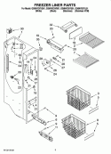 FREEZER LINER PARTS Diagram and Parts List for GS6NVEXVS01  Whirlpool Refrigerator