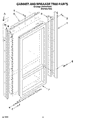 CABINET AND BREAKER TRIM PARTS Diagram and Parts List for KBRP36FMS02  KitchenAid Refrigerator