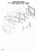 OVEN DOOR PARTS Diagram and Parts List for RBS305PRS02  Whirlpool Wall Oven