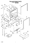 TUB AND FRAME PARTS Diagram and Parts List for KUDU02VRPA0  KitchenAid Dishwasher