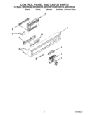 CONTROL PANEL AND LATCH PARTS Diagram and Parts List for WDF510PAYS4  Whirlpool Dishwasher