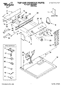 TOP AND CONSOLE PARTS Diagram and Parts List for LER6636PW0  Whirlpool Dryer
