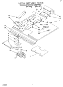LATCH AND VENT Diagram and Parts List for KEBS276YBL3  KitchenAid Wall Oven