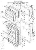 DOOR Diagram and Parts List for ET14JMXFN01  Whirlpool Refrigerator