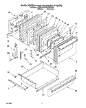 OVEN DOOR AND DRAWER Diagram and Parts List for RF4700XWN2  Whirlpool Range