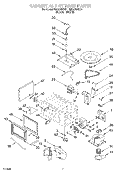 CABINET AND STIRRER Diagram and Parts List for RMC275PDB1  Whirlpool Microwave Oven Combo