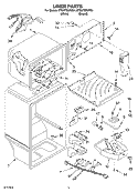 LINER Diagram and Parts List for ET8WTEXKT01  Whirlpool Refrigerator