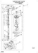 GEARCASE Diagram and Parts List for 6LBR5132BW0  Whirlpool Washer