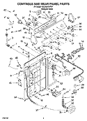 CONTROLS AND REAR PANEL PARTS Diagram and Parts List for 7MLSQ9549PQ1  Whirlpool Washer