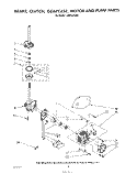 BRAKE, CLUTCH, GEARCASE, MOTOR AND PUMP Diagram and Parts List for LA6055XSW2  Whirlpool Washer