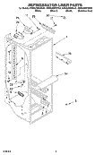 REFRIGERATOR LINER PARTS Diagram and Parts List for KSRA25KKSS01  KitchenAid Refrigerator