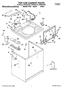 TOP AND CABINET PARTS Diagram and Parts List for KAWS850LE2  KitchenAid Washer