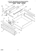 UTILITY DRAWER AND RAIL Diagram and Parts List for KDDT207BAL7  KitchenAid Range