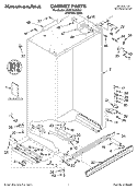 CABINET, LITERATURE Diagram and Parts List for KSSC36QKS01  KitchenAid Refrigerator