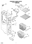 FREEZER LINER PARTS Diagram and Parts List for GD5PHAXMS10  Whirlpool Refrigerator