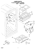 LINER PARTS Diagram and Parts List for EL7ATRRMQ07  Whirlpool Refrigerator