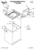 TOP AND CABINET PARTS Diagram and Parts List for LXR5432KQ1  Whirlpool Washer