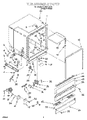 TUB ASSEMBLY Diagram and Parts List for 7DU900PCDQ1  Whirlpool Dishwasher