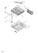 DISHRACK Diagram and Parts List for DU850DWGX1  Whirlpool Dishwasher