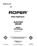 SECTION Diagram and Parts List for REL3636AW0  Roper Dryer