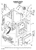 CABINET PARTS Diagram and Parts List for NGD5400TQ0  Amana Dryer