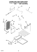 LOWER UNIT AND TUBE PARTS Diagram and Parts List for KSSS36QMB02  KitchenAid Refrigerator