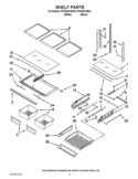 SHELF PARTS Diagram and Parts List for KFIS25XVWH6  KitchenAid Refrigerator