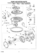 PUMP AND MOTOR PARTS Diagram and Parts List for KUDI01DLBL3  KitchenAid Dishwasher