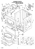 SECTION Diagram and Parts List for LEQ8611LG0  Whirlpool Dryer