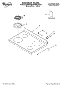 COOKTOP PARTS Diagram and Parts List for WERE3000SB1  Whirlpool Range