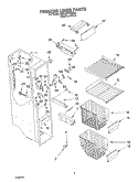 FREEZER LINER Diagram and Parts List for KSRG22FKSS04  KitchenAid Refrigerator