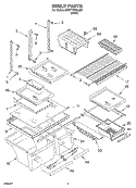 SHELF Diagram and Parts List for 5VET1DTKLQ01  Whirlpool Refrigerator