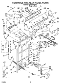 CONTROLS AND REAR PANEL PARTS Diagram and Parts List for 3RLSQ8000JQ5  Whirlpool Washer