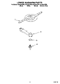LOWER WASHARM PARTS Diagram and Parts List for GU2500XTPB3  Whirlpool Dishwasher