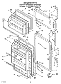 DOOR PARTS Diagram and Parts List for RT16DKYKQ03  Roper Refrigerator