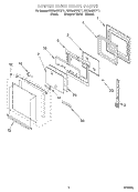 UPPER OVEN DOOR Diagram and Parts List for RBD245PDT11  Whirlpool Wall Oven