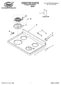 COOKTOP PARTS Diagram and Parts List for FES325RQ0  Roper Range