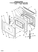 DOOR PARTS, OPTIONAL PARTS Diagram and Parts List for GERC4120SB0  Whirlpool Range