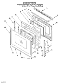 DOOR PARTS Diagram and Parts List for SF195LEKB1  Whirlpool Range