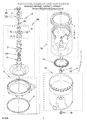 AGITATOR, BASKET, AND TUB Diagram and Parts List for LXR7244JQ1  Whirlpool Washer