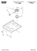 COOKTOP Diagram and Parts List for REE23000  Roper Range