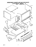 MICROWAVE CABINET AND AIR FLOW Diagram and Parts List for RM280PXAQ0  Whirlpool Wall Oven