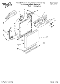 FRAME AND CONSOLE Diagram and Parts List for DU800CWDB5  Whirlpool Dishwasher