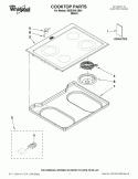 COOKTOP PARTS Diagram and Parts List for WDE150LVB01  Whirlpool Range