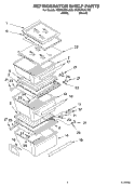 REFRIGERATOR SHELF Diagram and Parts List for GD5NHGXLQ00  Whirlpool Refrigerator