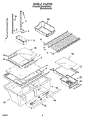 SHELF PARTS Diagram and Parts List for IR2MHMXRS00  Whirlpool Refrigerator